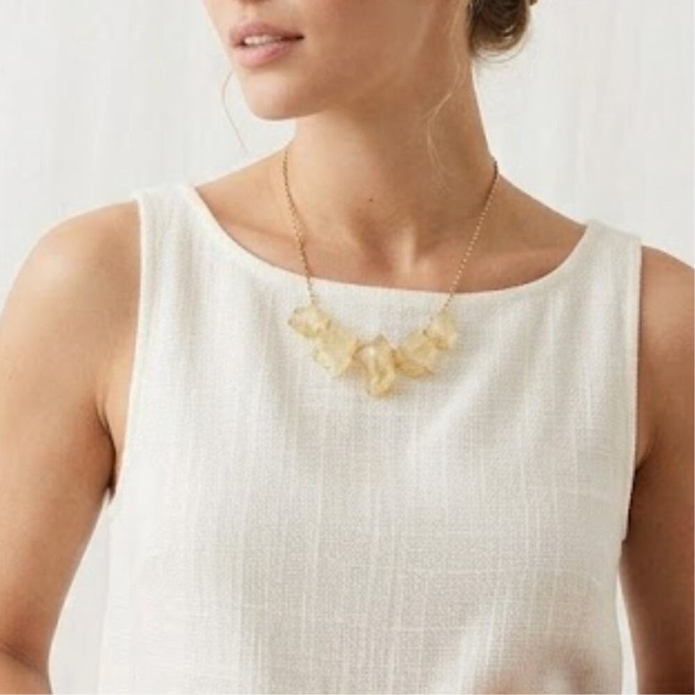 Anthropologie Quartz Stone Crystal Necklace Earthy Ethereal